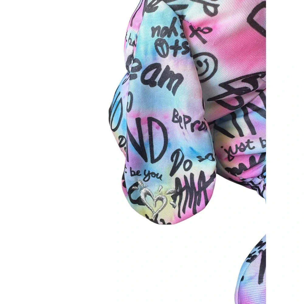 Justice Be Kind Tie Dye Plush Dog‎ Stuffed Animal Positive Quote Pillow
